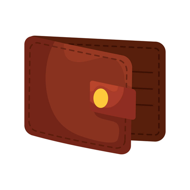 portemonnee geld financieel geïsoleerd icoon - Vector, afbeelding