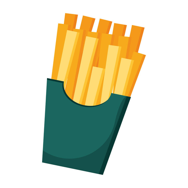 French fries box fast food - Vector, Image