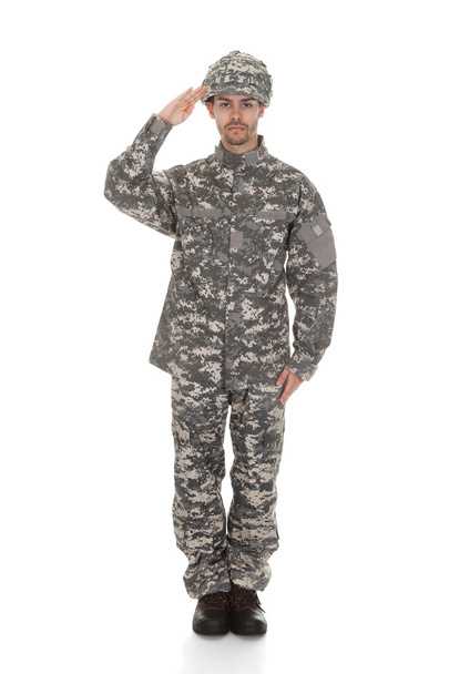 Young Army Soldier Saluting - Zdjęcie, obraz