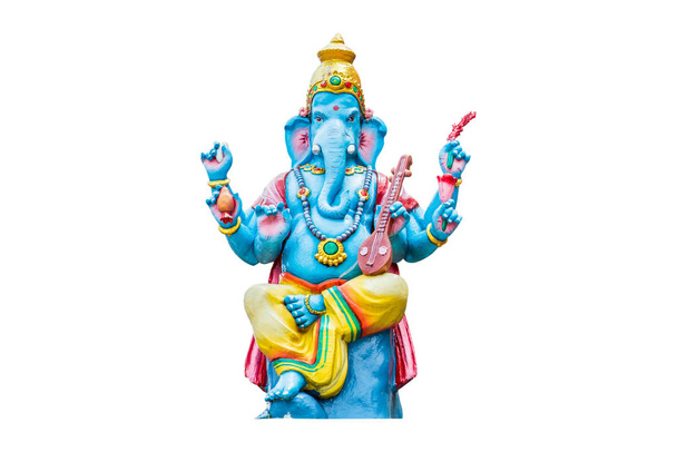Figurine of Lord Ganesha on White background - Photo, Image
