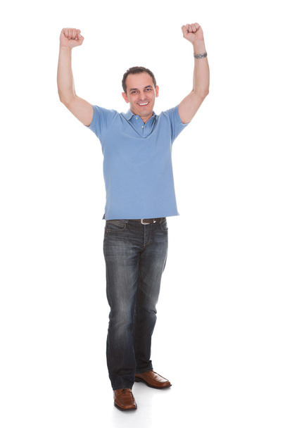 Portrait Of Man With Arm Raised - Photo, image