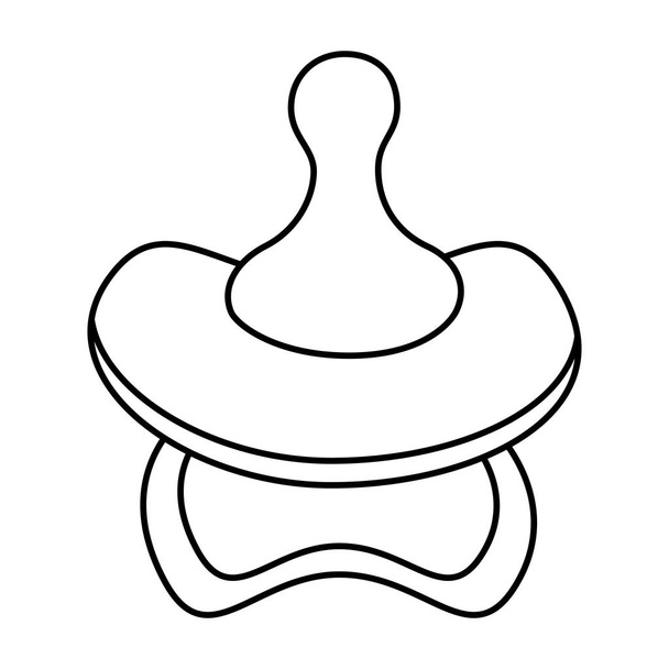 Niedliche Baby-Schnuller Gummi-Symbol - Vektor, Bild