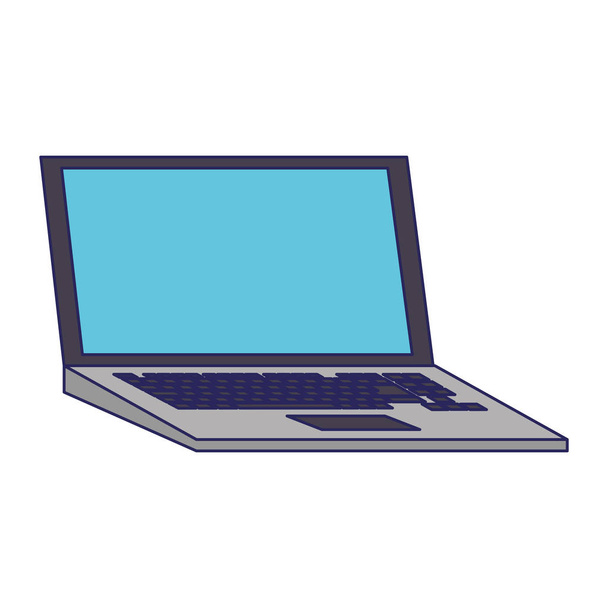 Комп'ютерна технологія ноутбуків ізольовані символьні сині лінії
 - Вектор, зображення