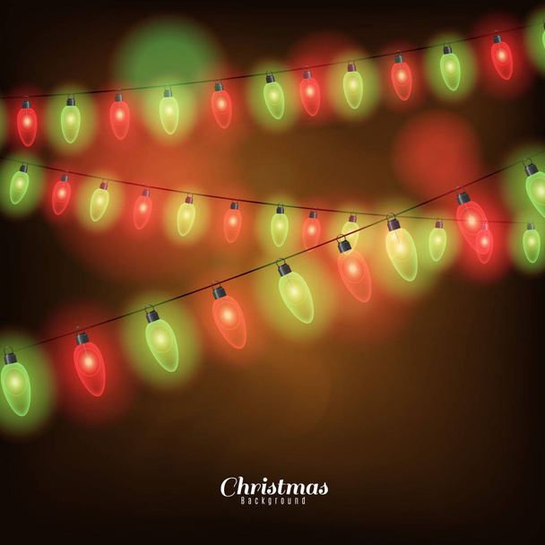 Fondo con luces navideñas
 - Vector, Imagen