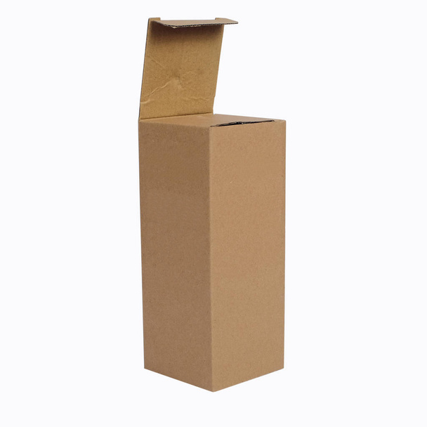 Recycle cardboard storage box isolated on a white background - Foto, Imagen