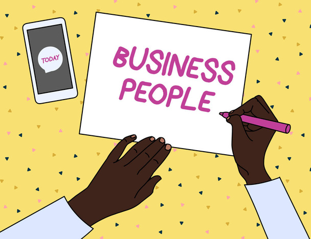 Текст слов Business People. Бизнес-концепция для людей, которые работают в бизнесе, особенно на руководящем уровне
. - Фото, изображение
