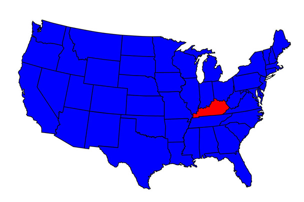 Ubicación del Estado de Kentucky
 - Vector, imagen