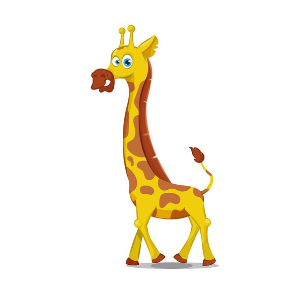 Симпатичная карикатура на жирафа
 - Вектор,изображение
