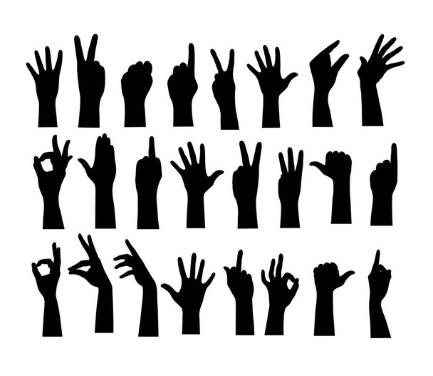 Жест пальца Рука Силуэт, дизайн арт-вектор
  - Вектор,изображение