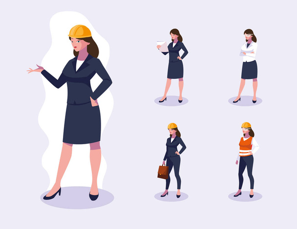 Avatars set of professional workers design - Vector, Image