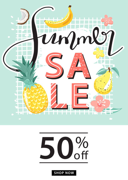 Summer sale promotion poster template. - Vector, Image