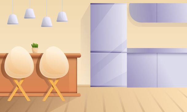 cocina de dibujos animados con una barra y sillas, ilustración vectorial
 - Vector, imagen