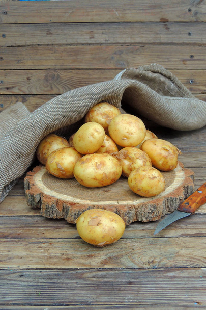 young raw potatoes close up - Photo, Image