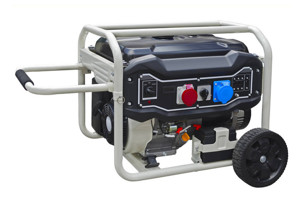 Small portable gasoline generator isolated on a white background - Photo, Image