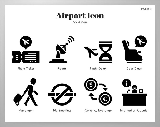Airport icons Solid pack - Vector, Image