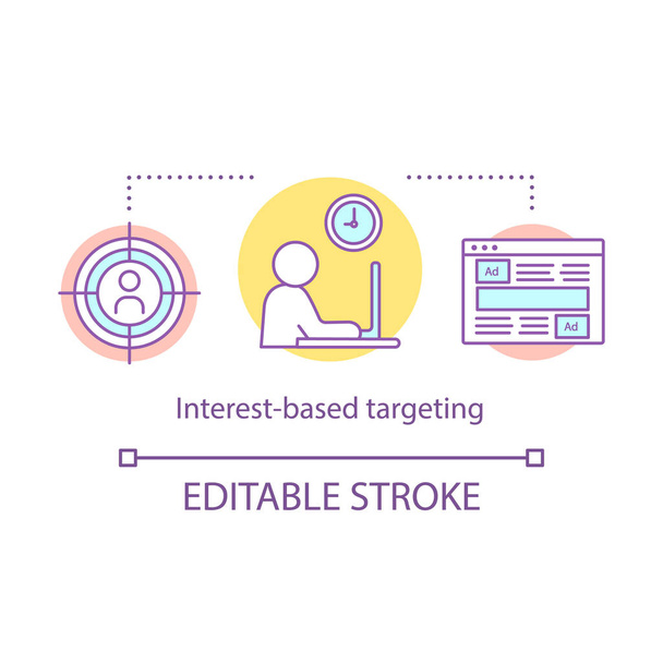 Interest-based targeting concept icon. Ads based on consumer act - Vector, Image