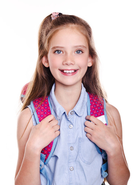 Portrait of cute smiling happy little school girl child teenager - Valokuva, kuva