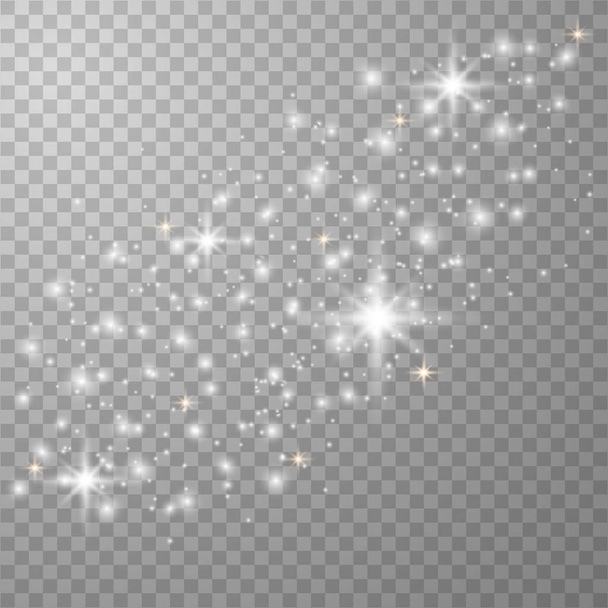 Белые искры и золотые звезды
 - Вектор,изображение