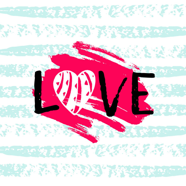word love with heart isolated on white background - Vetor, Imagem