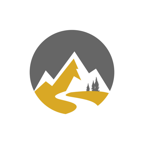Basit ve temiz dağlar logo tasarımı. Vektör görüntüsü. - Vektör, Görsel