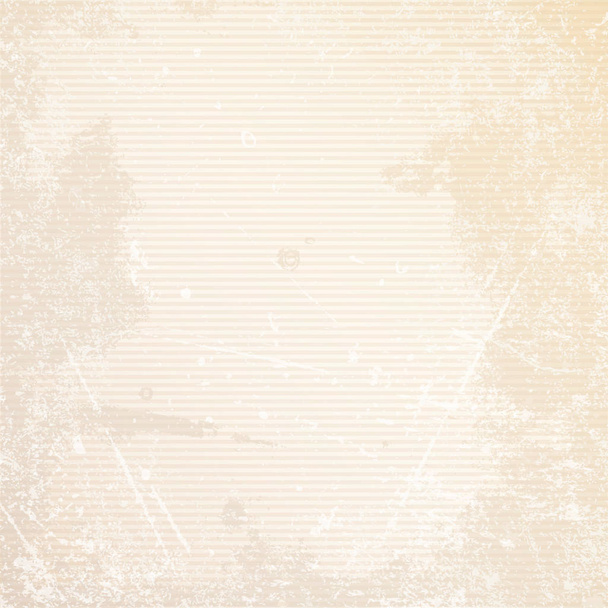 quadratischer Retro-Papier Hintergrund horizontale Linien Kratzer und Flecken beige - Vektor, Bild