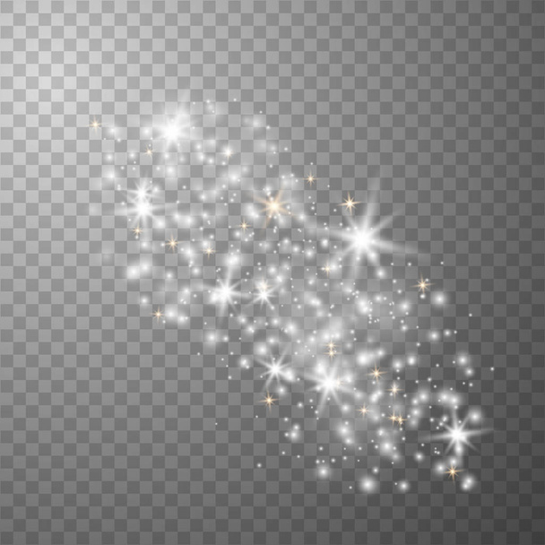 White sparks and golden stars - Vector, Image