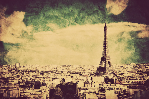Tour Eiffel à Paris, France. Vintage, style rétro
 - Photo, image