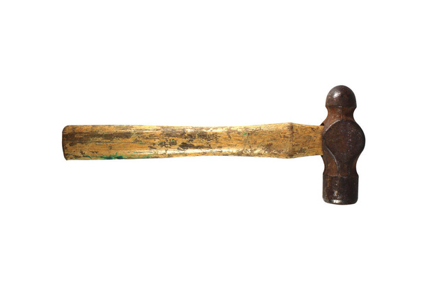 Vecchio martello isolato su sfondo bianco, con percorso di ritaglio
 - Foto, immagini