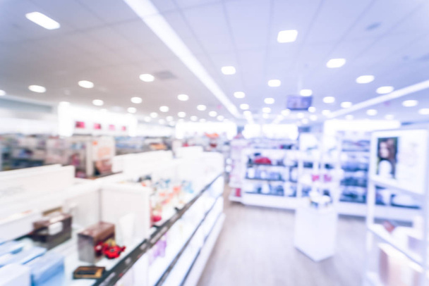 Blurry background cosmetics and makeup supplies at American beauty store - Photo, Image