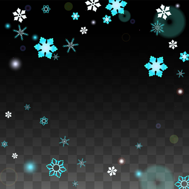 Christmas  Vector Background with Blue Falling Snowflakes Isolat - Vector, Image