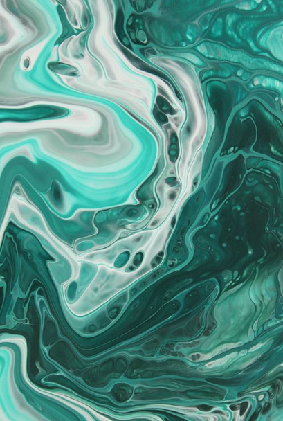 full frame shot of smeared turquoise paint for background - Foto, immagini