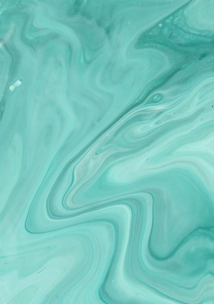full frame shot of smeared turquoise paint for background - Photo, Image