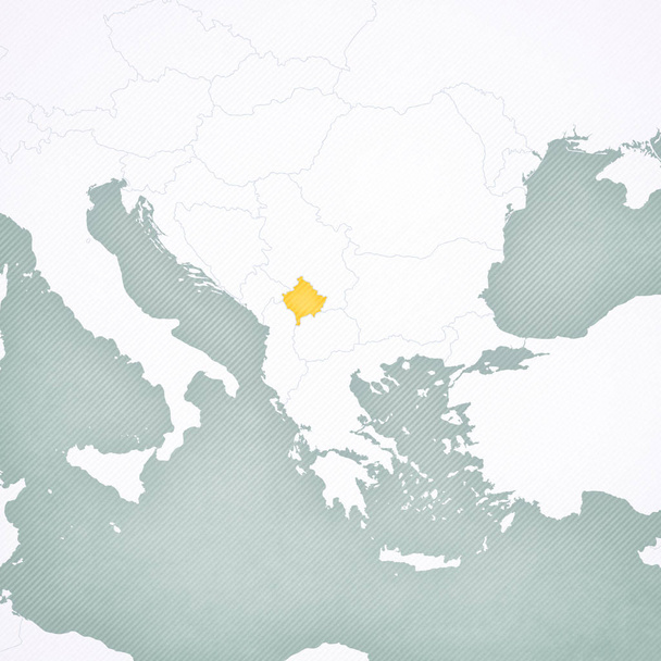バルカン半島 地図 - コソボ - 写真・画像