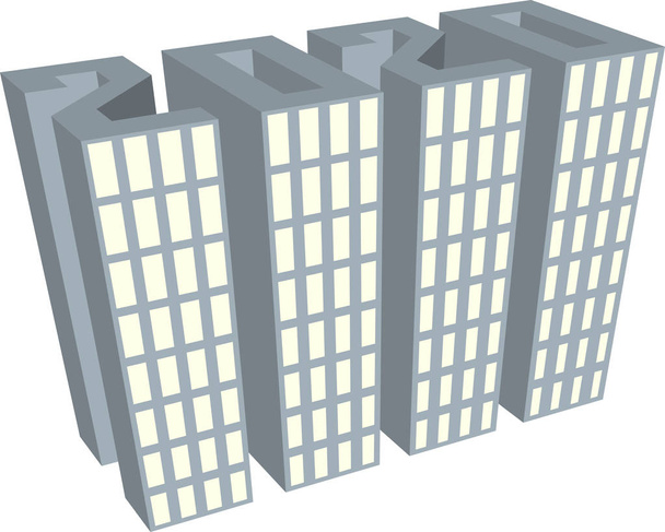 isometrische Wolkenkratzer in Form eines 2020-Logos. Stadtplanung und -bau. eps10 Vektordarstellung isoliert auf weißem Hintergrund. - Vektor, Bild
