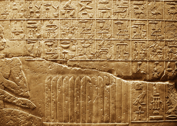 Oude Egypte Hieroglyphs gesneden op de steen - Foto, afbeelding