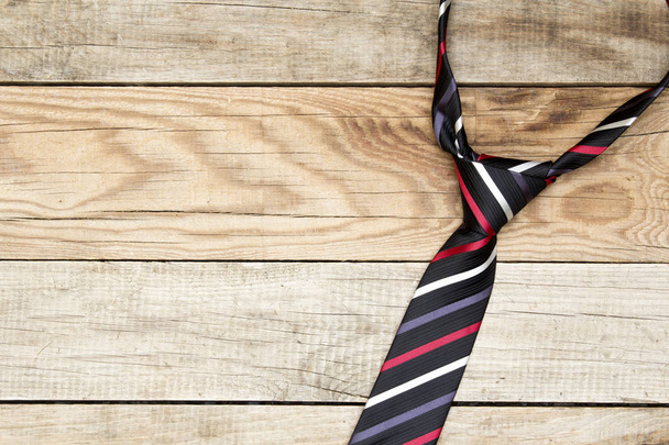 Necktie on wooden background. Top view. Father's Day. - Фото, зображення
