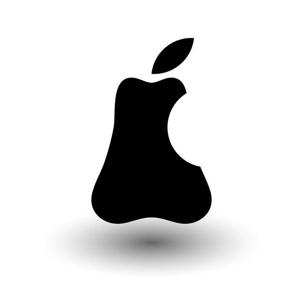 噛まれた梨のロゴ - ベクター画像