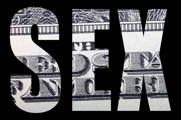 Szex felirattal a dollár bankjegy textúra belül - Fotó, kép