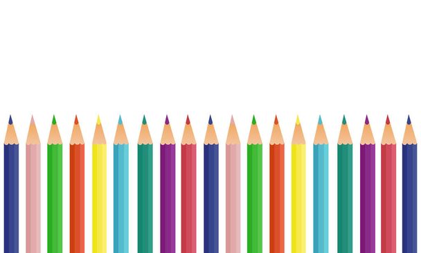 banner vetor lápis multicoloridos
  - Vetor, Imagem