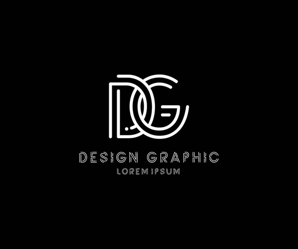 Design logo DG Letter Monogram nowoczesny kształt linii - Wektor, obraz