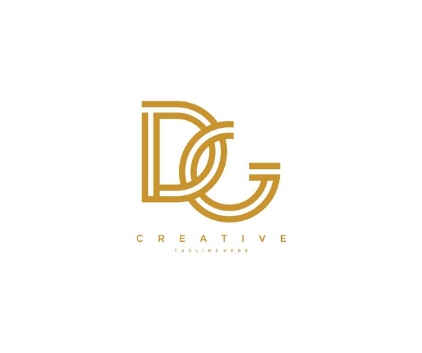 DG Letter Linked Outline Monogram Logo - Vector, Image
