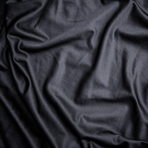 černá tkanina textura a pozadí - Fotografie, Obrázek
