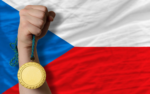 Médaille d'or pour le sport et drapeau national de Tchéquie
 - Photo, image