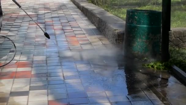 Street cleaning pressure water - Footage, Video