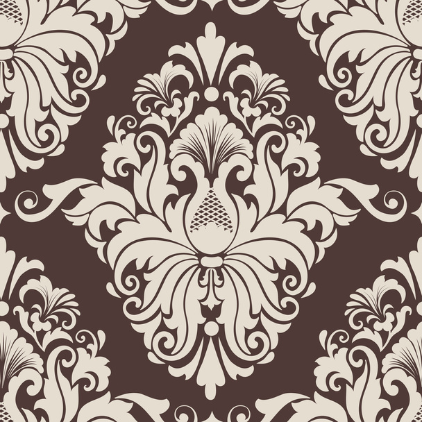 Vector damask seamless pattern element. Elegant luxury texture for wallpapers, backgrounds and page fill. - Vektor, obrázek
