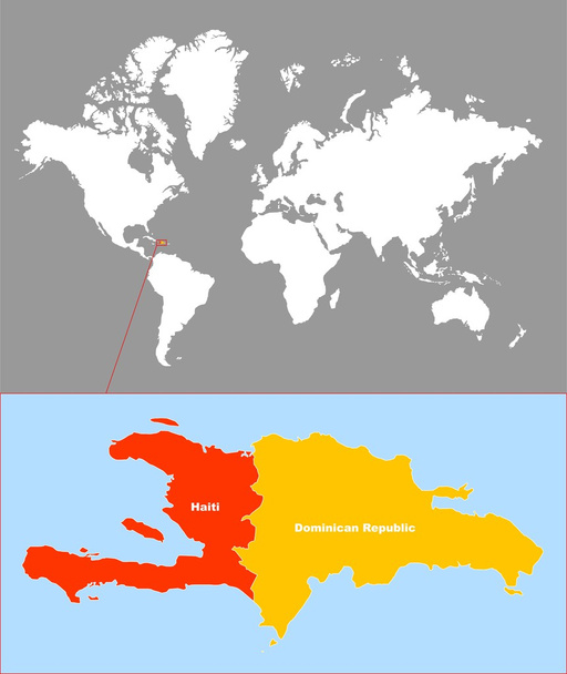 Haiti ve domican Cumhuriyeti - Vektör, Görsel