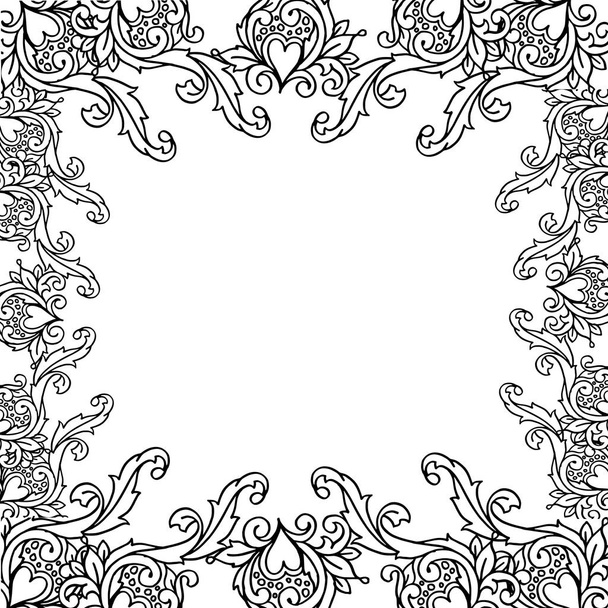 Векторная иллюстрация украшения цветочной рамки для пригласительного билета
 - Вектор,изображение