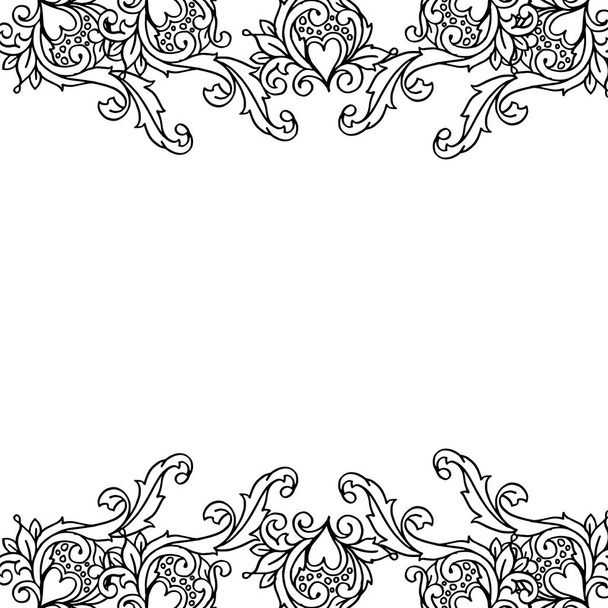 Vector illustration drawing flower frame for ornate of wallpaper - Vettoriali, immagini