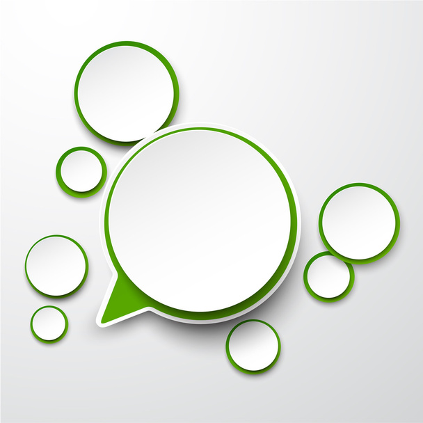 Paper white-green round speech bubbles. - Vecteur, image