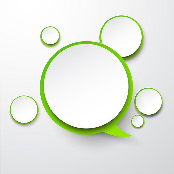 Paper white-green round speech bubbles. - Vektor, kép